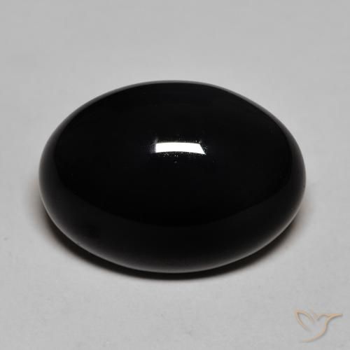 12.32カラットの天然黒オニキス（18.2×13.3 mm・オーバルカット）