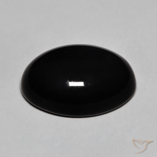 12.32カラットの天然黒オニキス（18.2×13.3 mm・オーバルカット）