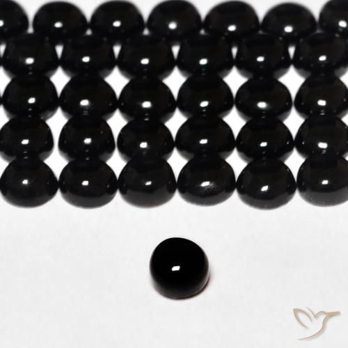 0.16ct 天然 ブラック オニキス, ラウンド, オペーク