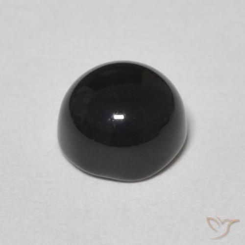 1.31カラットの天然ブラックオニキス、ラウンド、オペーク