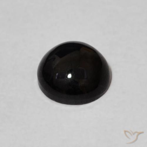 0.85カラットの天然ブラックオニキス、ラウンド、オペーク