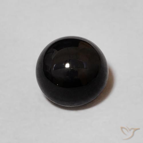 0.99ct 天然 ブラック オニキス, ラウンド, オペーク