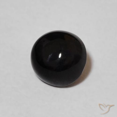 0.60カラットの天然ブラックオニキス、ラウンド、オペーク