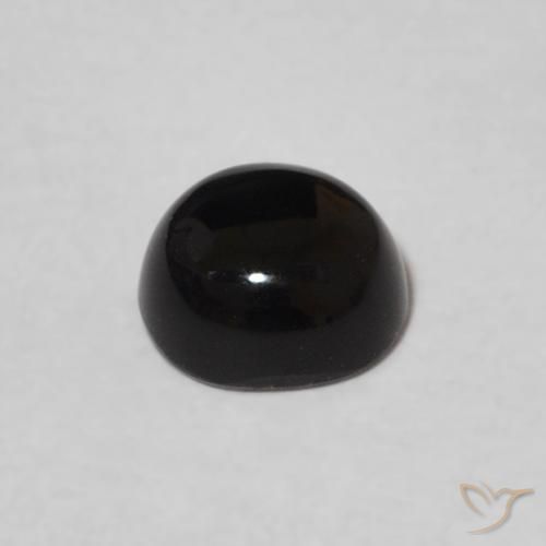 0.60カラットの天然ブラックオニキス、ラウンド、オペーク