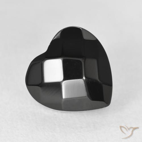 4.14ct 天然 ブラック オニキス, 心臓, オペーク