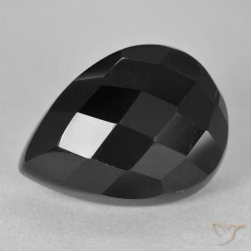 10.11ct 天然 ブラック オニキス, 洋梨の形, オペーク