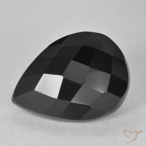 9.20ct 天然 ブラック オニキス, 洋梨の形, オペーク