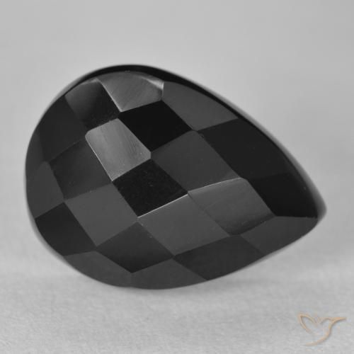 10.11ct 天然 ブラック オニキス, 洋梨の形, オペーク