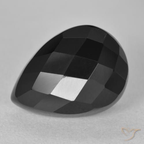 11.14ct 天然 ブラック オニキス, 洋梨の形, オペーク