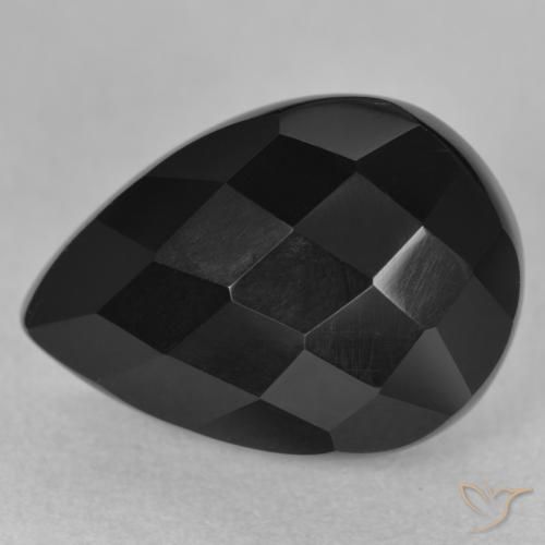 9.82ct 天然 ブラック オニキス, 洋梨の形, オペーク