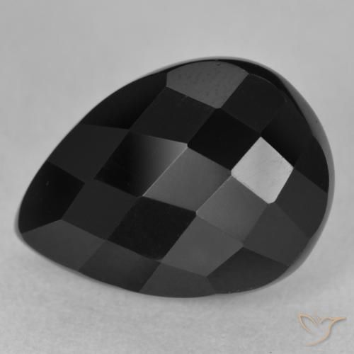 10.32ct 天然 ブラック オニキス, 洋梨の形, オペーク