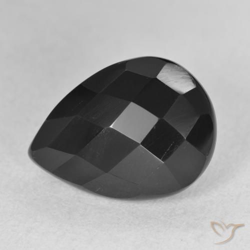 5.80ct 天然 ブラック オニキス, 洋梨の形, オペーク