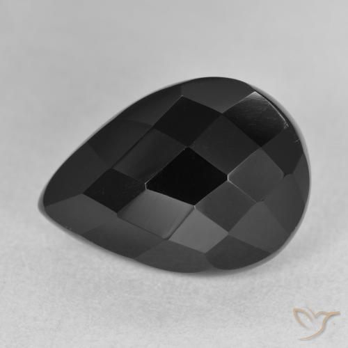 9.50ct 天然 ブラック オニキス, 洋梨の形, オペーク