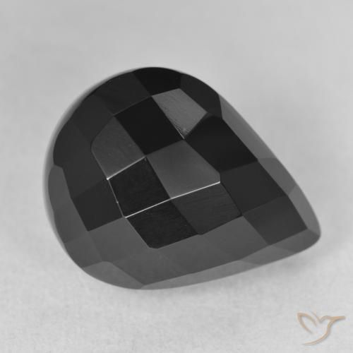 13.39ct 天然 ブラック オニキス, 洋梨の形, オペーク