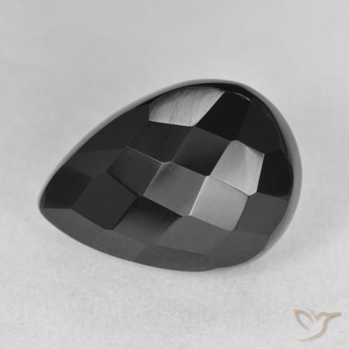 10.00ct 天然 ブラック オニキス, 洋梨の形, オペーク