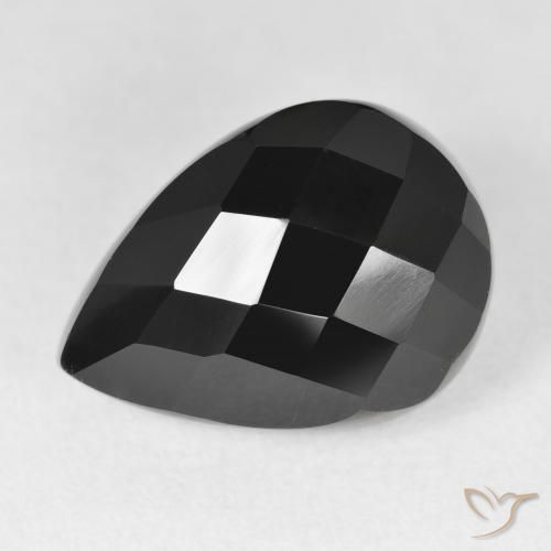 10.51ct 天然 ブラック オニキス, 洋梨の形, オペーク