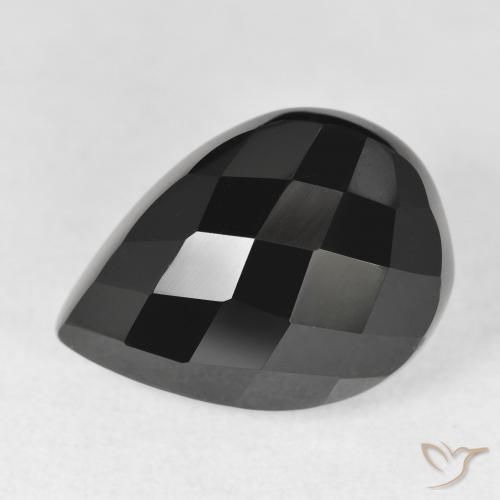 10.14ct 天然 ブラック オニキス, 洋梨の形, オペーク