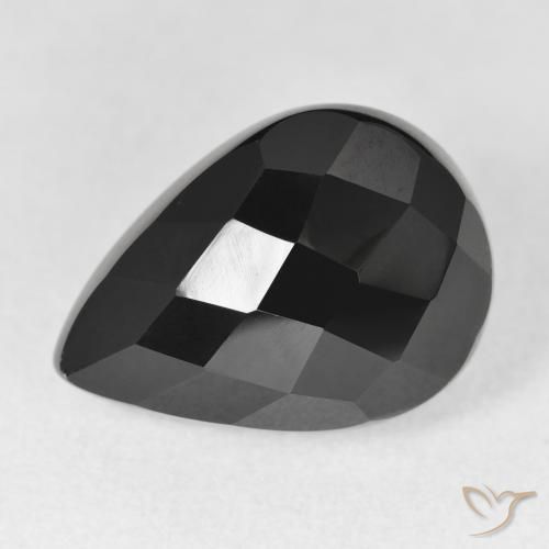 10.99ct 天然 ブラック オニキス, 洋梨の形, オペーク