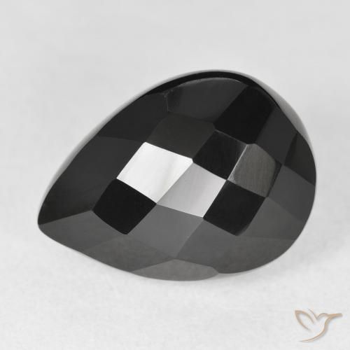 10.50ct 天然 ブラック オニキス, 洋梨の形, オペーク