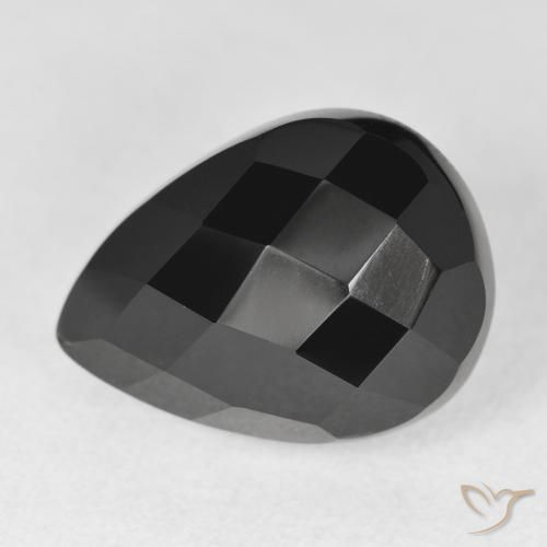 11.38ct 天然 ブラック オニキス, 洋梨の形, オペーク