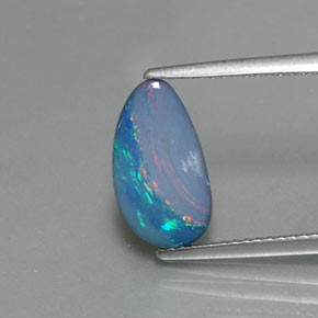 1.60カラットの天然マルチカラーオパールダブレット（12.7×7 mm・ファンシーシェイプ）
