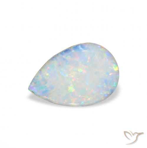 1.87ct 天然 マルチカラー ダブレットオパール, 洋梨の形, オペーク