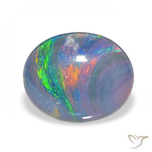 3.00ct 天然 マルチカラー オパールトリプレット, 楕円形, オペーク