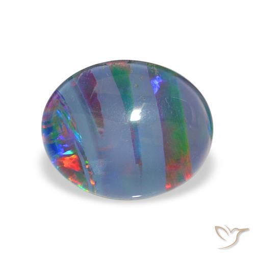 2.25ct マルチカラー オパールトリプレット, 楕円形, オペーク