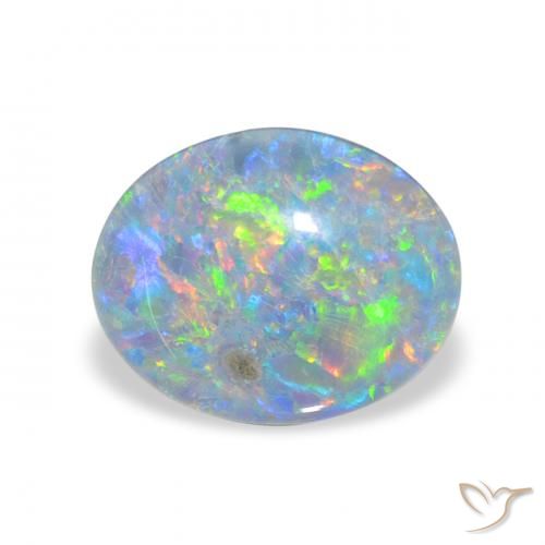 2.31ct 天然 マルチカラー オパールトリプレット, 楕円形, オペーク