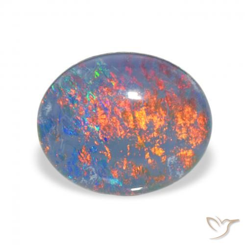 3.01ct 天然 マルチカラー オパールトリプレット, 楕円形, オペーク