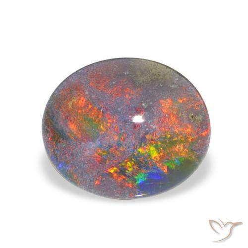 2.41ct 天然 マルチカラー オパールトリプレット, 楕円形, オペーク