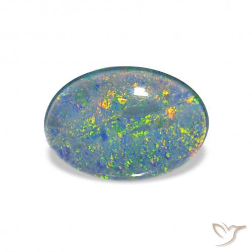3.54ct マルチカラー オパールトリプレット, 楕円形, オペーク