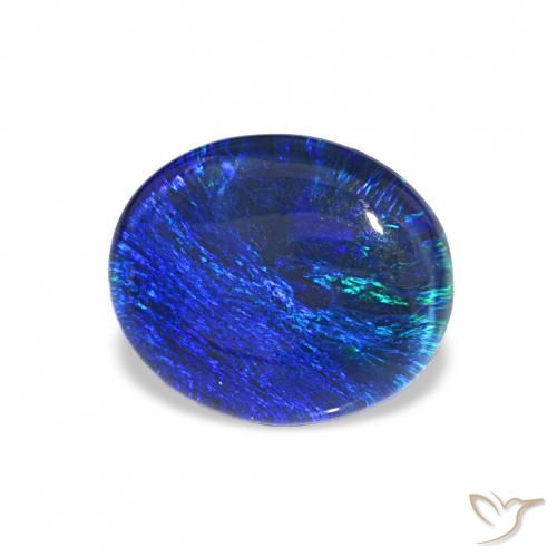 3.21カラットの天然マルチカラーオパールトリプレット、オーバルカット、オペーク