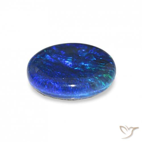 3.21カラットの天然マルチカラーオパールトリプレット、オーバルカット、オペーク