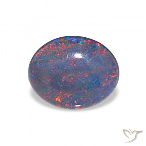 2.40ct マルチカラー オパールトリプレット, 楕円形, オペーク