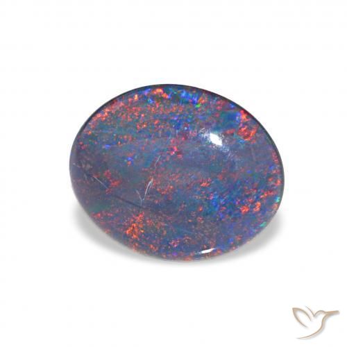 2.40カラットの天然マルチカラーオパールトリプレット、オーバルカット、オペーク