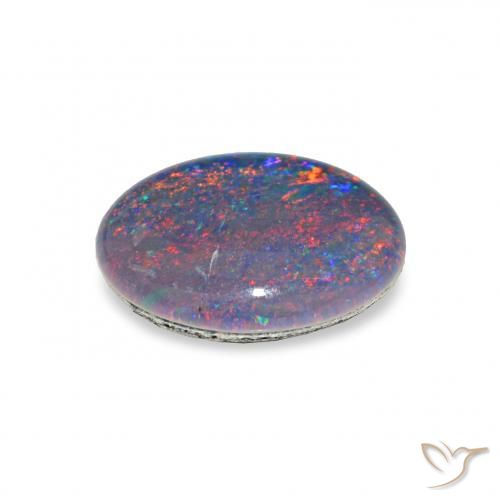 2.40カラットの天然マルチカラーオパールトリプレット、オーバルカット、オペーク