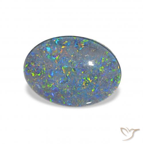 3.70カラットの天然マルチカラーオパールトリプレット、オーバルカット、オペーク