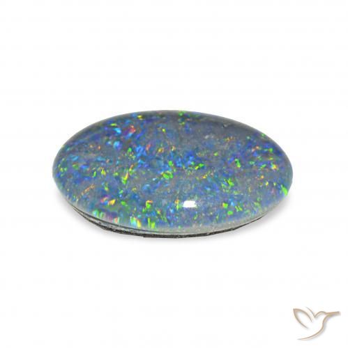 3.70カラットの天然マルチカラーオパールトリプレット、オーバルカット、オペーク