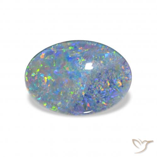 3.36ct マルチカラー オパールトリプレット, 楕円形, オペーク