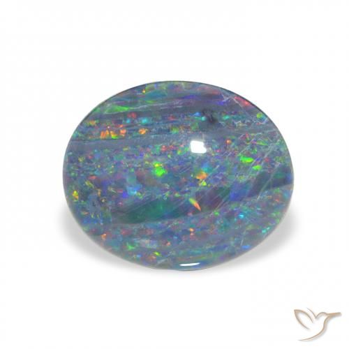 2.03ct 天然 マルチカラー オパールトリプレット, 楕円形, オペーク
