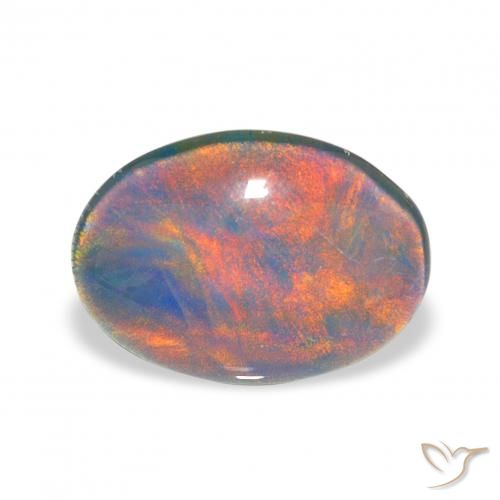 3.48ct 天然 マルチカラー オパールトリプレット, 楕円形, オペーク