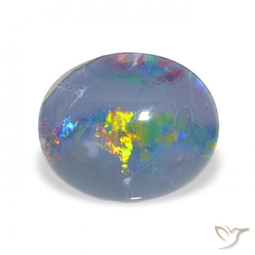 2.54ct 天然 マルチカラー オパールトリプレット, 楕円形, オペーク