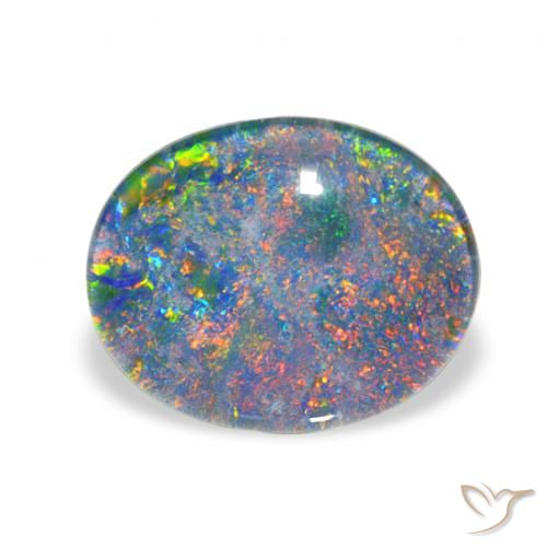 2.81ct 天然 マルチカラー オパールトリプレット, 楕円形, オペーク
