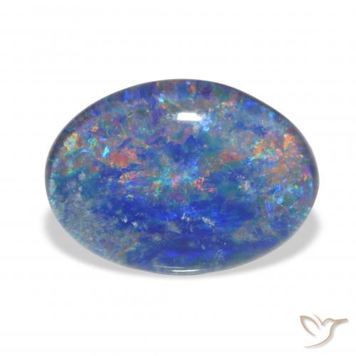 3.84ct 天然 マルチカラー オパールトリプレット, 楕円形, オペーク