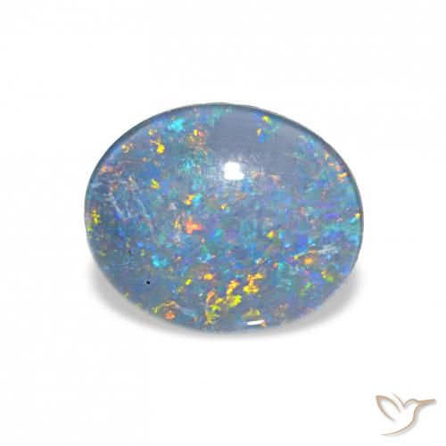 2.90ct マルチカラー オパールトリプレット, 楕円形, オペーク