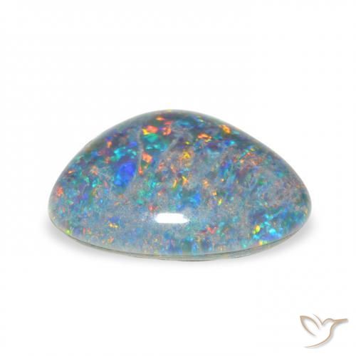 3.88カラットの天然マルチカラーオパールトリプレット、ファンシー、オペーク