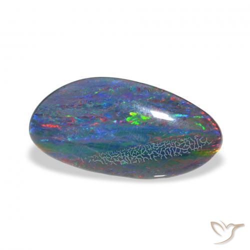 3.38カラットの天然マルチカラーオパールトリプレット、ファンシーシェイプ、オペーク