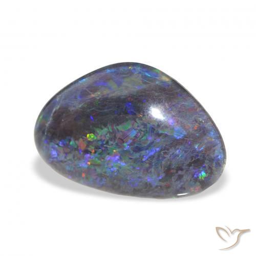 6.63カラットの天然マルチカラーオパールトリプレット、ファンシーシェイプ、オペーク