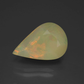 4.14カラットの天然マルチカラーオパール（14.8×9.8 mm・洋梨の形）